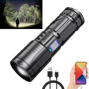 Powerful Rechargeable Torch Light With Power Bank