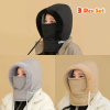 3 Pcs Set- Premium Winter Windproof Hat With Ear Flaps- Black+ Ash+ Khaki