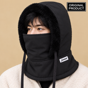 1 Pcs Set- Premium Winter Windproof Hat With Ear Flaps- Black